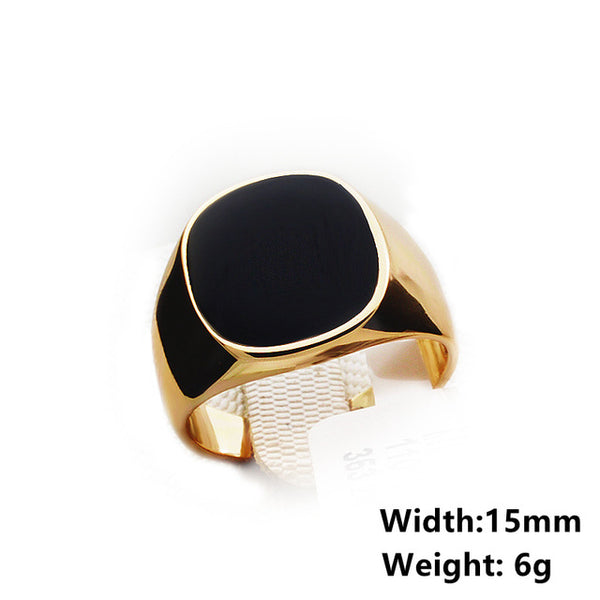 Real Brand Italina Rings for Men Hot Punk Gold-color Men's Fashion Wedding Ring Black New Arrival Vintage Jewelry For Male