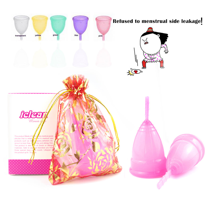 Reusable Menstrual cup medical grade silicone/lady period cup/Diva Cup/alternative tampons sanitary pads Feminine hygiene vagin