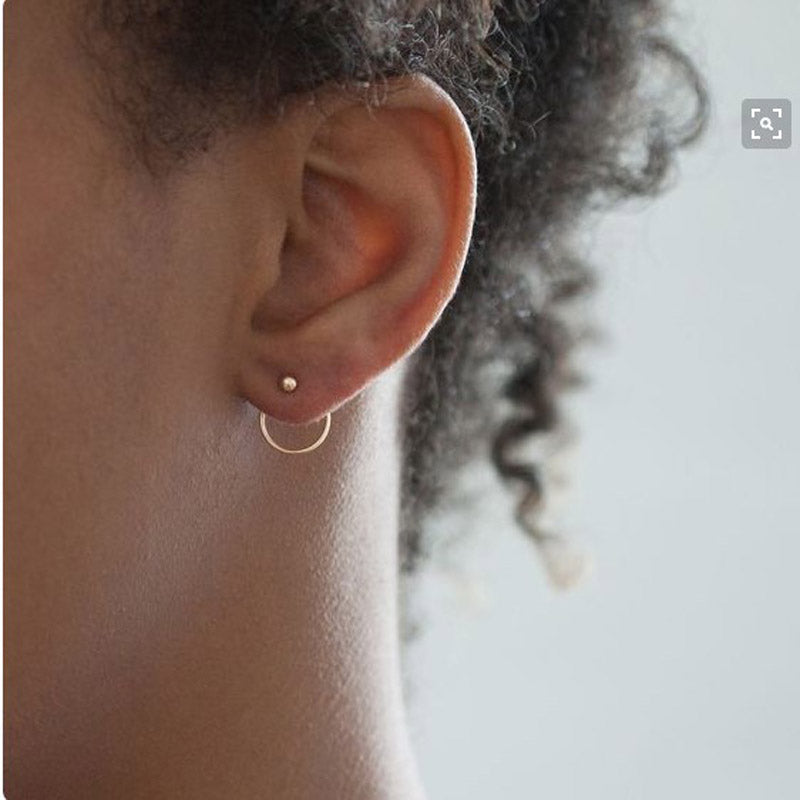 New !Fashion jewelry  cute gold color Geometric round metal  stud  earrings best gift for women girl wholesale E299