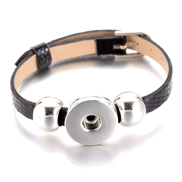 New Arrivals 15 Cols Cheaper PU Leather DIY Armband 18mm Snap Button Bracelet Jewelry SZ0281