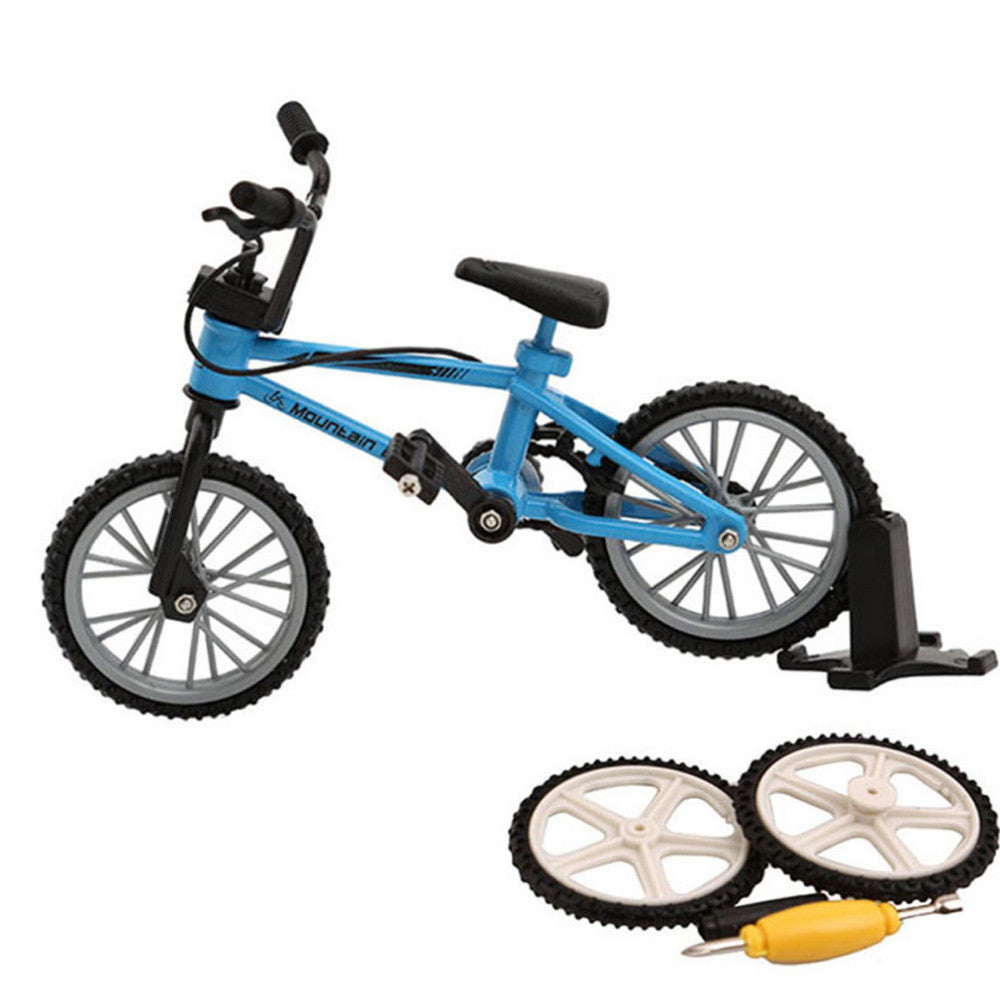 Alloy mini BMX Finger Mountain Bikes Toys Retail Box + 2pcs Spare Tire mini-finger-bmx Bicycle Creative Game Gift for children