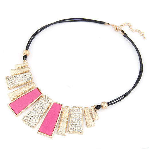 RAVIMOUR Collier Femme Fashion Necklaces & Pendants PU Leather Rope Resin Statement Choker for Women Mujer Accessories Jewelry