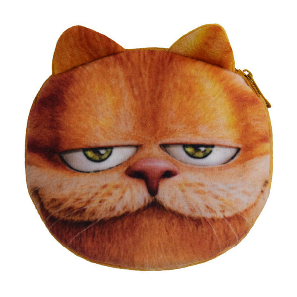 2017 New Cartoon Coin Wallet For Children 3D Cute Cat Face Coin Purse Female Money Storage Pouch Women Zipper Coin Bag