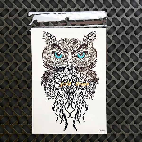 1PC Snowy Owl Hedwig Design Large Arm Tattoo Sleeve Flash Temporary Tattoo Sticker 21x15cm Waterproof Henna Tatoo Women Body Art