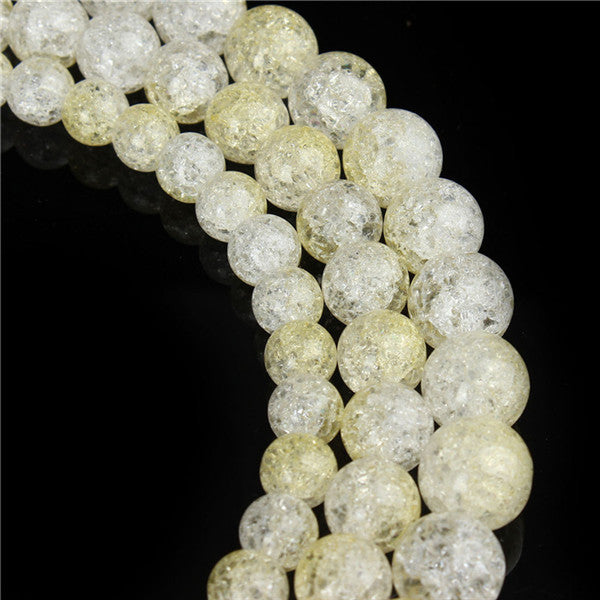 XINYAO 6 8 10 12 mm Natural Stone Beads White Snow Cracked Quartz Crystal Beads Spacer Beads For DIY Jewelry Making 40cm/strand
