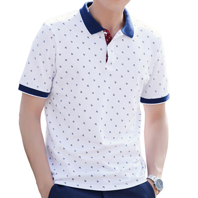 Polo Shirt Men Summer 100% Cotton Printed POLO Shirts Brands Short Sleeve Camisas Polo Stand Collar Male Polo Shirts 3XL,EDA377