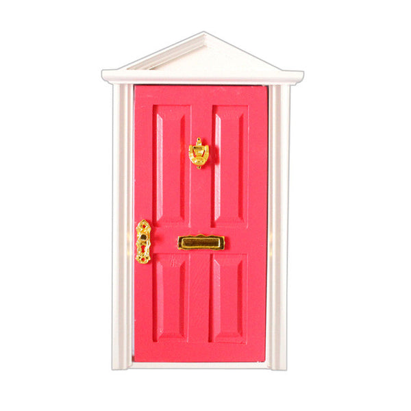 New Arrivals 1:12 Dolls House Miniature Wooden Steepletop Door with Hardware Furniture Toys Dollhouse Decoration Doll Accessory