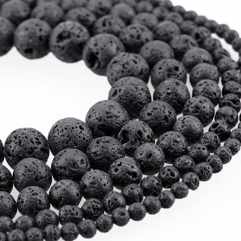 Lava Rock Beads Fashion Round Black Size 4-12mm,Natural Stone Beads For Jewelry Making DIY Free Shipping Wholesale Gem-inside