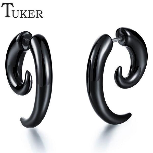 Earings Fashion Jewelry Cool Stud Earrings for Women Punk Rock black earring Women or Men anti allergy earrings