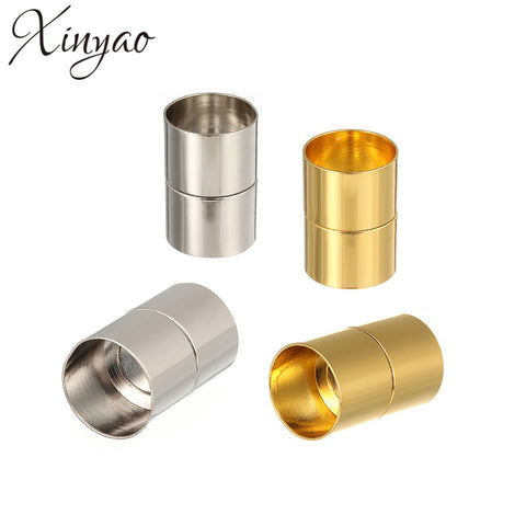 XINYAO 10pcs Gold Color Magnetic Clasps Fit 3 4 5 6 7 8 10 12 14 mm Leather Cord Bracelet Connectors For DIY Jewelry Making F773
