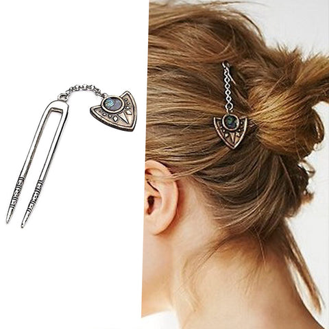 Newest Hair Accessories fashion Bohemia vintage gold color  Triangle hairpin hairwear hair best gift for women girl HA-87