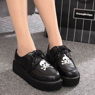 Creepers shoes 35-41 women Shoes plus size ladies platform shoes 2017 Women Flats shoes