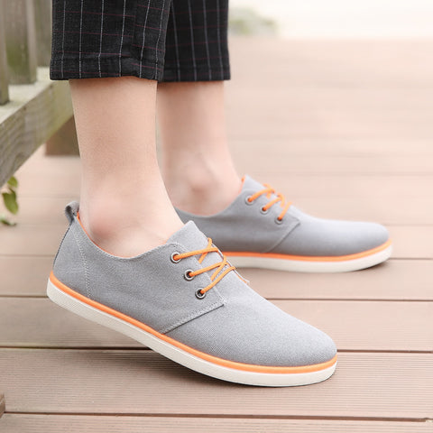 CBJSHO New Arrival Spring Summer Comfortable Casual Shoes Mens Canvas Shoes For Men Lace-Up Brand Fashion Flat Loafers Shoe