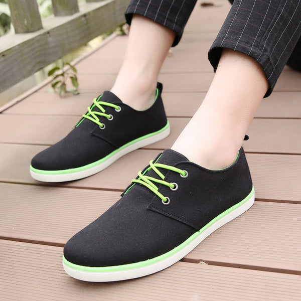 CBJSHO New Arrival Spring Summer Comfortable Casual Shoes Mens Canvas Shoes For Men Lace-Up Brand Fashion Flat Loafers Shoe