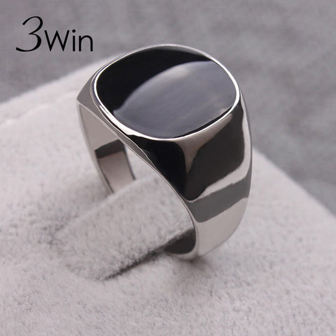 3Win Fashion Ring Men jewelry Classical Rings Aneis De Ouro Silver Color Vogue Black Enamel Wedding Skull Rings For Men Anillos