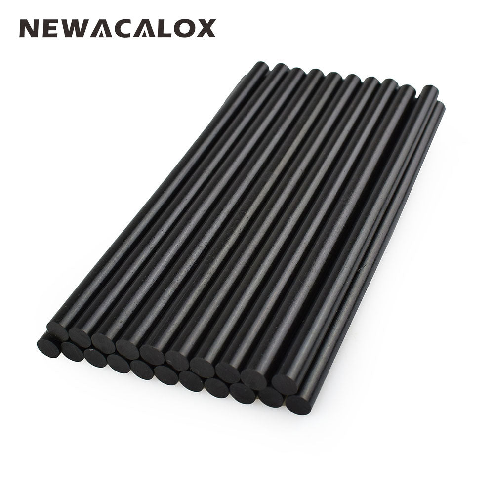 NEWACALOX Gun Adhesive DIY Tools Alloy Accessories Repair 20 pcs/lot 150mm Black Hot Melt Glue Sticks 7mm