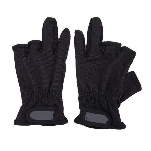 1 Pair Anti Slip 3 Low-Cut Fingers Fishing Gloves Tackle Finger Protector Skidproof Gloves For Fishing Tackle Box Outdoor Gloves