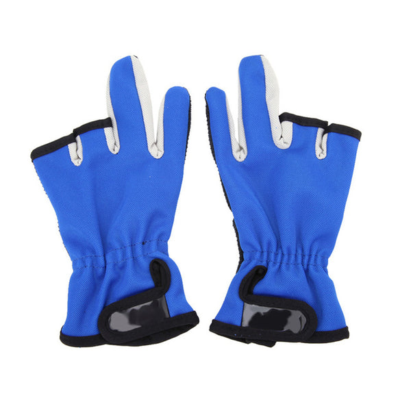 1 Pair Anti Slip 3 Low-Cut Fingers Fishing Gloves Tackle Finger Protector Skidproof Gloves For Fishing Tackle Box Outdoor Gloves