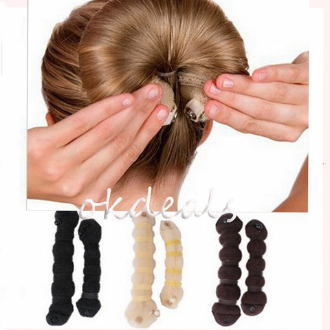 1 Set Women Girl Magic Style Hair Styling Tools Buns Braiders Curling Headwear Hair Rope Hair Band Accessories