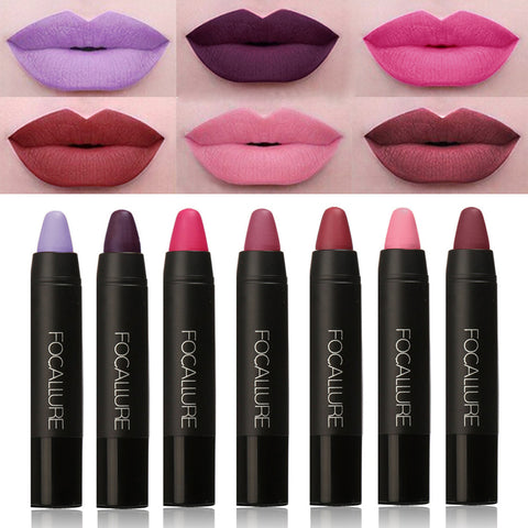 New 2017 Makeup Matt Sexy Lips Color Cosmetics Pigment Nude Red Waterproof long lasting Focallure Matte Lipstick Pencil