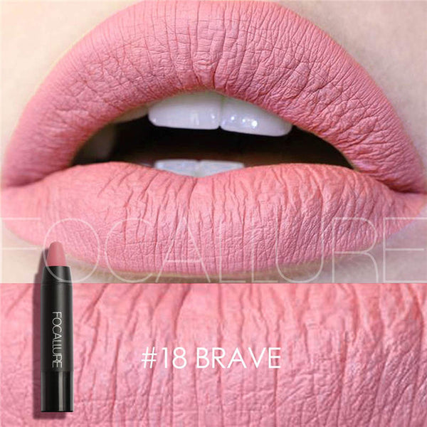 New 2017 Makeup Matt Sexy Lips Color Cosmetics Pigment Nude Red Waterproof long lasting Focallure Matte Lipstick Pencil