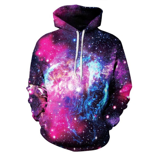 Mr.1991INC Space Galaxy 3d Sweatshirts Men/Women Hoodies With Hat Print Stars Nebula Autumn Winter Loose Thin Hooded Hoody Tops