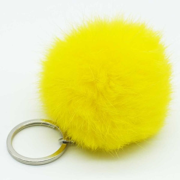 Zoeber Lovely Fluffy Rabbit Ear Fur Anime Ball Key Chain Rings Pendant Cute Pompom Artificial Rabbit Fur Keychain Women Car Bag