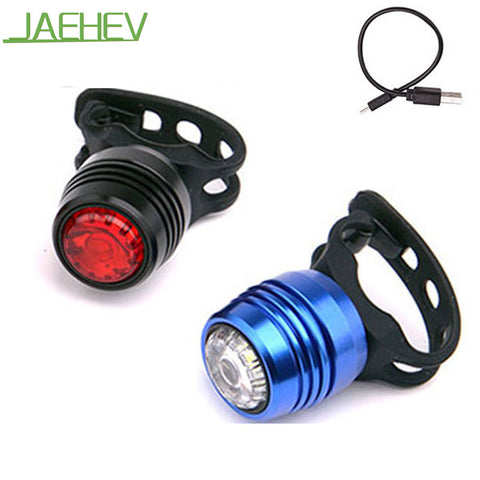 JAEHEV Cycling Lights USB Rechargeable Bicycle Front Head Headlight Waterproof Safety Warning Rear Taillight Bike LED Lights