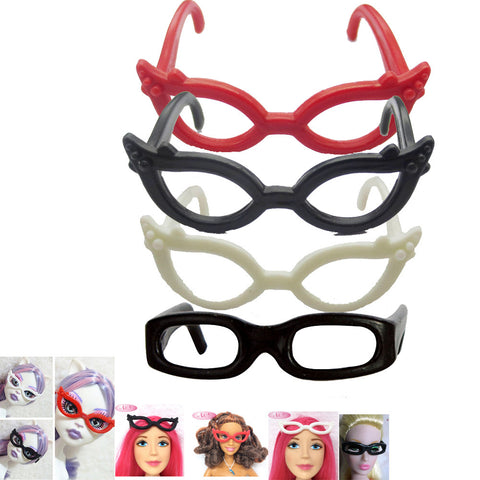 NK 4pcs/set  Dolls Accessories Different Plastic Glasses For Monster High Doll  For Barbie Doll the best Christmas gift