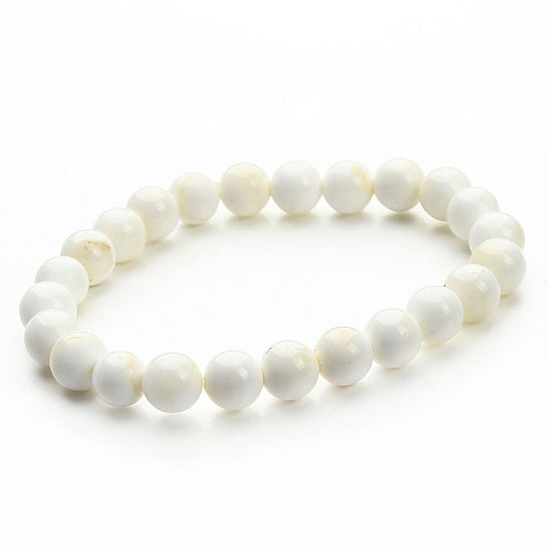 2017 New Summer Style Natural Stone Beads Bracelet Women Men Pink Blue White Yellow Red Beaded Stretch Bracelets Bangles F2852