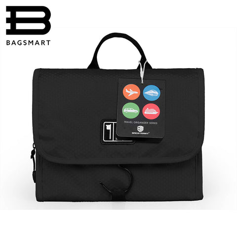 BAGSMART Waterproof  Travel Toiletry Bag With Hanger Cosmetic Packing Organizer Wash Bag Makeup Bag Pack Your Luggage Suitcase