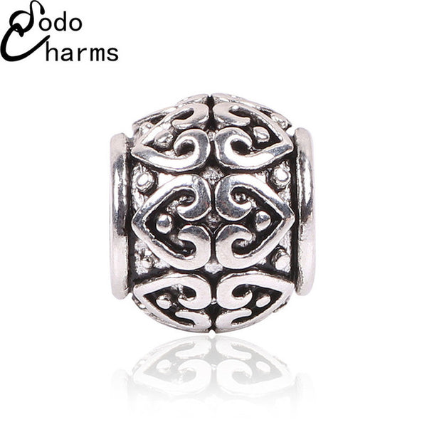 New European Silver Color Delicate Angel Wings Heart Charm Beads Fit Pandora Bracelets For Women DIY Jewerly Making Christmas