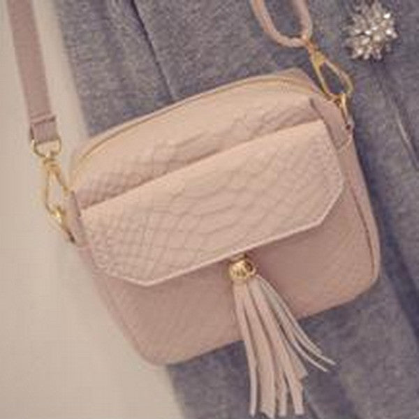 Free Shipping Alligator Crocodile Leather Mini Flap Women Fringed Crossbody Bag Tassel Messenger Shoulder Bag Lady Handbags