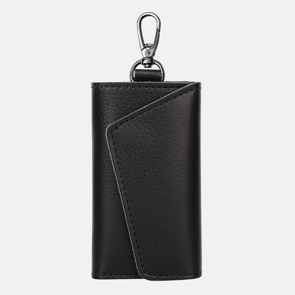 2017 Key Holder Wallet 100% Genuine Leather Unisex Solid Key Wallet Organizer Bag Car Housekeeper Wallet Card Holder