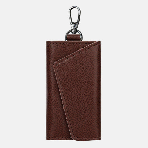 2017 Key Holder Wallet 100% Genuine Leather Unisex Solid Key Wallet Organizer Bag Car Housekeeper Wallet Card Holder