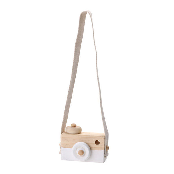 Baby Kids Cute Wooden Toy Camera Creative Neck Hanging Camera Photography Prop Decoration Children Playing House Decor Toy Gift