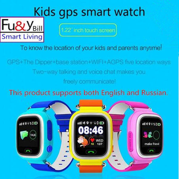 Q90 Q80 GPS Phone Positioning Fashion Children Watch 1.22 Inch Color Touch Screen SOS Smart Watch PK Q50 Q60 Q730 Q750 V7K A6