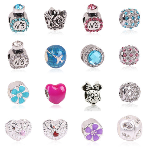 Free Shipping 1pc Large Hole Silver Color Beads Lovely Minnie Mouse Charms Fits European Pandora Charm Bracelet Jewelry Gift