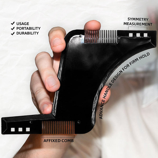 Hot 1PCS High Quality Beard Shaping Styling Template PLUS Beard Comb All-In-One Tool  ABS Comb for Hair Beard Trim Template
