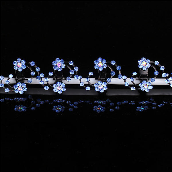 Haimeikang 2017 New Fashion 6Pcs Girls Crystal Snowflake Hair Clips Hairpins Headwear Rhinestone Hair Claws Hair Accessories