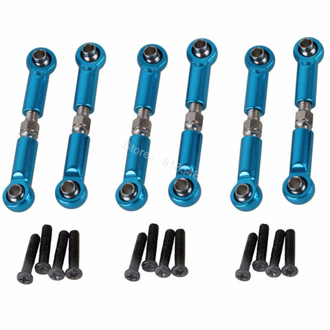 6pcs Adjustable For WLtoys A959 Upgrade Parts Aluminum Linkages Pull Rod Front Rear Servo Link A959-03 Metal Fit A969 A979 K929