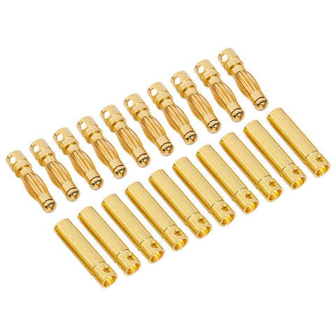 hot 10 pair 4mm Banana Plugs Adapter+Shrink Tubing Gold Plated Bullet Connector RC part High-Qulaity
