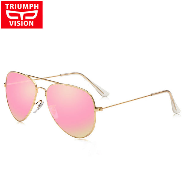 TRIUMPH VISION HD Polarized Aviator Sunglasses Women Pink Mirror Pilot Polaroid Sun Glasses For Women Brand Shades Oculos Female