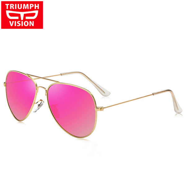 TRIUMPH VISION HD Polarized Aviator Sunglasses Women Pink Mirror Pilot Polaroid Sun Glasses For Women Brand Shades Oculos Female