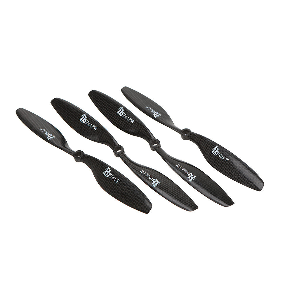 2 Pairs HJ Carbon Fiber 1045 10 * 4.5" CW CCW Propellers Prop for F450 F500 F550 RC QuadCopter MultiCopter