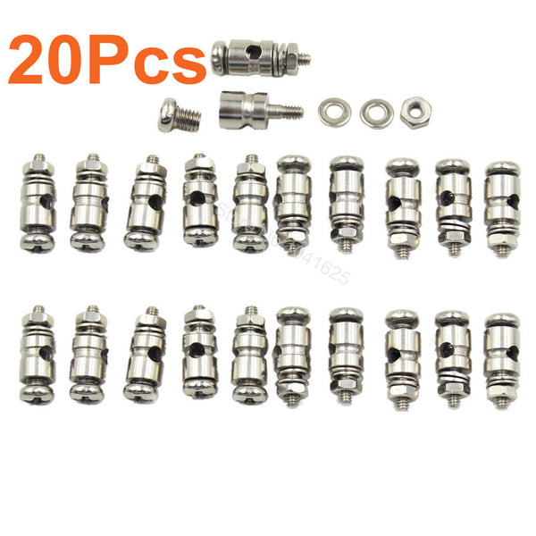 20pcs RC Plane Parts Replacement Pushrod Connectors Linkage Stoppers D2.1 mm  D1.8mm D1.3mm For Electric Foamies Model Airplane
