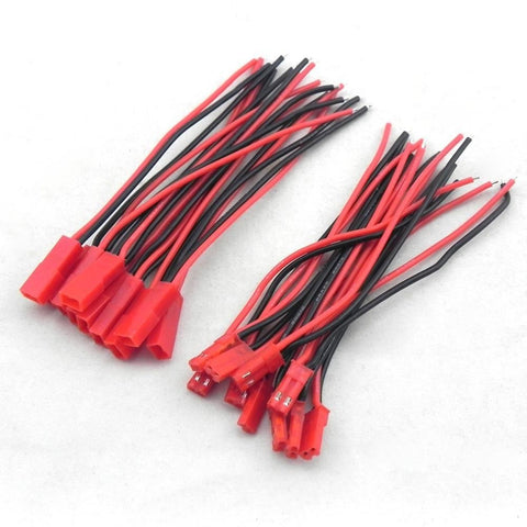 Hot 10 Pairs 100mm JST Connector Plug Cable Male+Female for Rc Model Car Lipo Battery