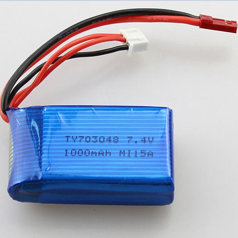 3pcs/lot Battery 7.4V 1000mAh 20C 2S Li-Po Battery for RC Helicopter Quadcopter For WLtoys V262 V353 V912