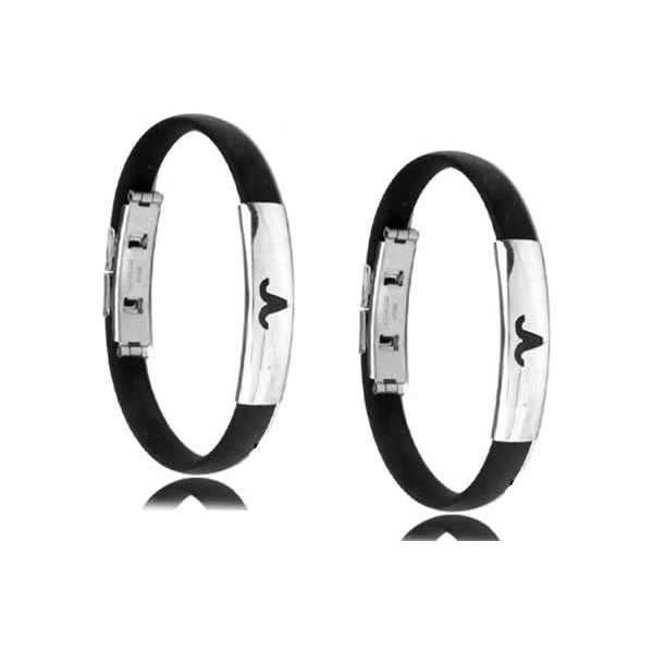 YYW New Hot Stainless Steel Silicone Bracelets Women Men Jewelry Clasp Black Rubber Bangle Zodiac Constellation Signs Bracelets