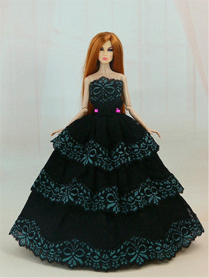 1 Pcs  Fashion  Wedding Dress Princess Gown Dress Clothes Gown For Barbie doll dress Free shipping